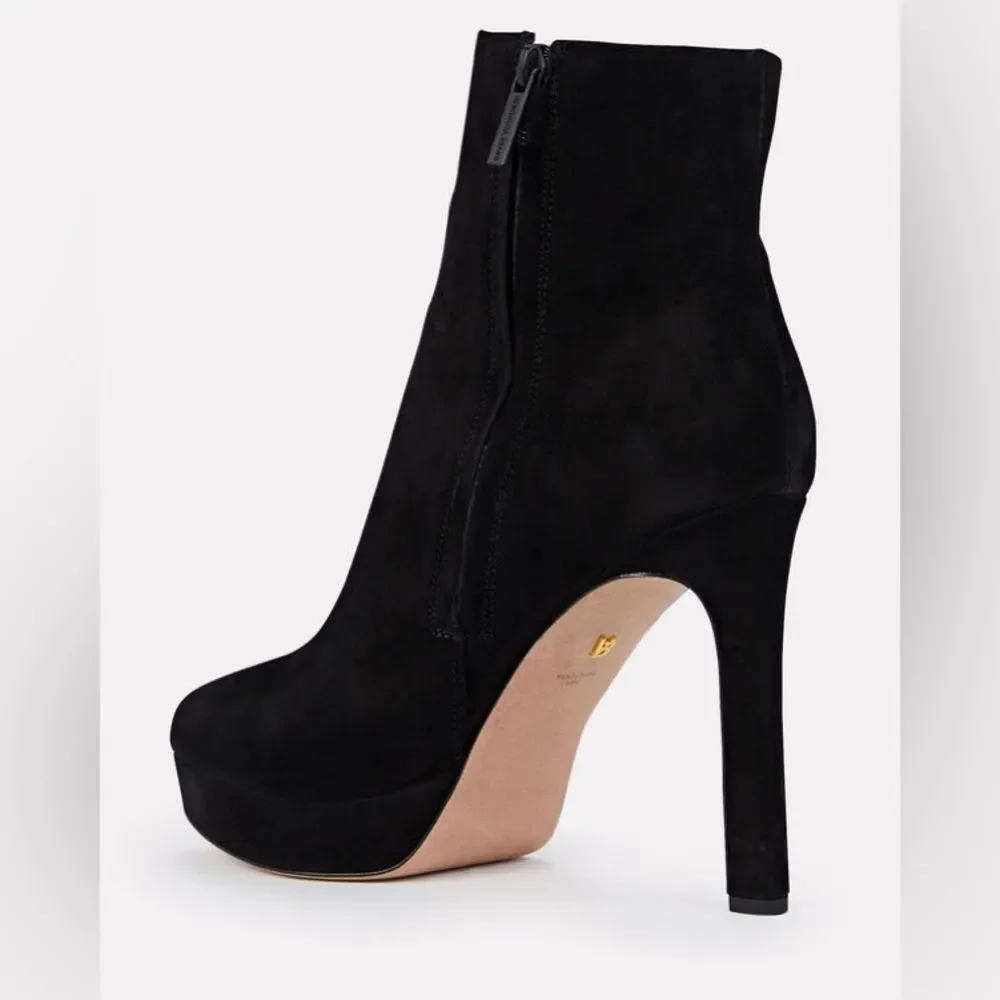 Veronica Beard Dali Suede Platform Ankle Boots, Black, New, Size 8 - Picture 5 of 16